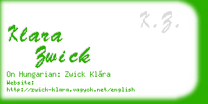 klara zwick business card